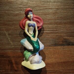 London Disney Store Little Mermaid Ariel 3.5" PVC Toy Figure Glitter Cake Topper